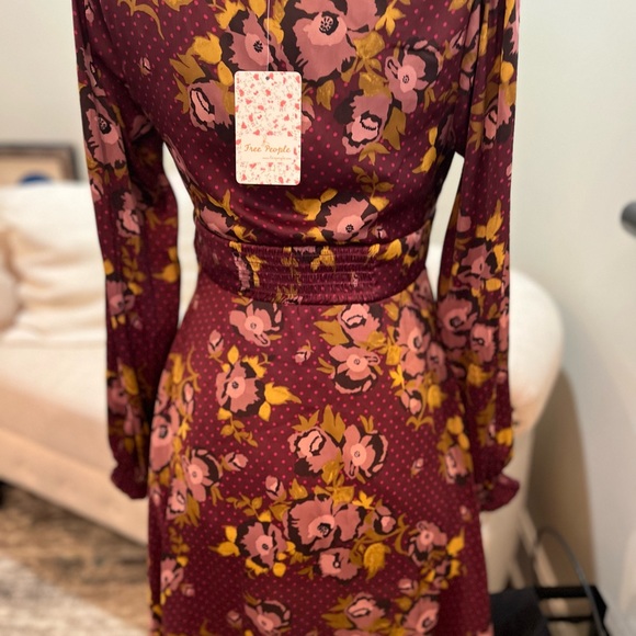 NWT FREE PEOPLE PURPLE COM LONG SLEEVE MINI DRESS❤️❤️❤️❤️ - Picture 5 of 16